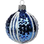 Mini skleněná ozdoba koulička modrá