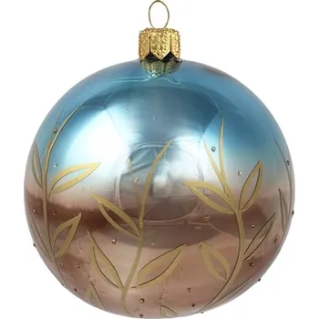 Vánoční koule hnědo-modrá