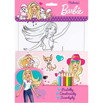 Panenka BARBIE – Omalovánky, pastelky, samolepky