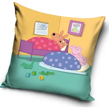 Dekorativní polštářek Carobotex Polštářek Prasátko Peppa Všichni do hajan 40x40 cm