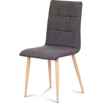 Jídelní židle Autronic - Jídelní židle, šedostříbrná látka, kov dekor buk - DCL-603 SIL2