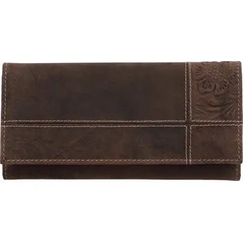 Peněženka Dámská kožená peněženka hnědá broušená se vzorem - Tomas Farbe hnědá