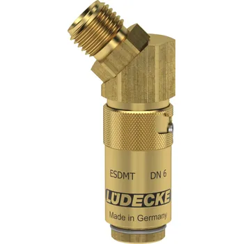 ESDMT 1415 AL-45AB (rychlospojka ESDMT M14x1.5 vnější 45°, ventil, DN6, zámek, mosaz)