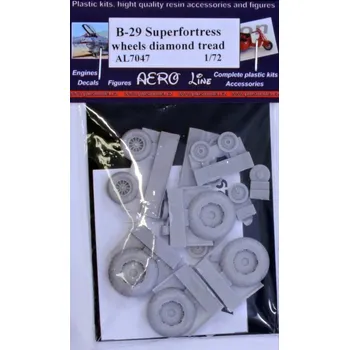 Plastikový model Plusmodel 1/72 B-29 Superfortress - wheels diamond tread