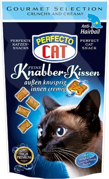 Pamlsek pro kočku Perfecto Cat Plněné polštářky Anti Hairball 50 g