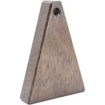 Dřevěná hotelová klíčenka KL- U hnědá, dub, stříbrné kolečko, Gravírování Ne KL_U_DARK_SILVER