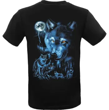 Chlapecké tričko detske_svitici_tricko_potisk_glow_dark_vlci_blues velikost: 122 - šířka 32 cm, délka 45 cm