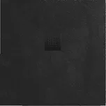 Sprchová vanička čtvercová SAT Alek 80x80 cm litý mramor černá SATALEK80Q