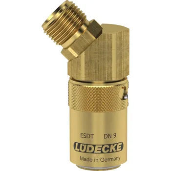 ESDT 38 AL-45AB (rychlospojka ESDT G3/8" vnější 45°, ventil, DN9, zámek, mosaz)