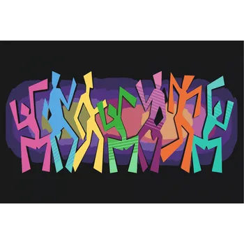 Malování podle čísel - Barevný tanec Velikost: 40x60cm, Rámování: Pouze srolované plátno