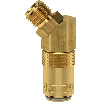 ESDM 101 A-45AB (rychlospojka ESDM M10x1 vnější 45°, ventil, DN6, mosaz)