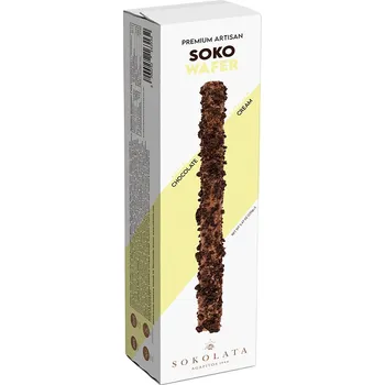 Ručně vyrobené čokoládové trubičky posypané sušenkami s mléčnou čokoládou plněné lískooříškovým krémem 155g SOKOLATA AGAPITOS