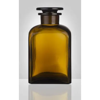 Dóza na potraviny Sklárny Moravia Dóza skleněná prachovnice 500ml, hnědá, hranatá, zabroušené víko