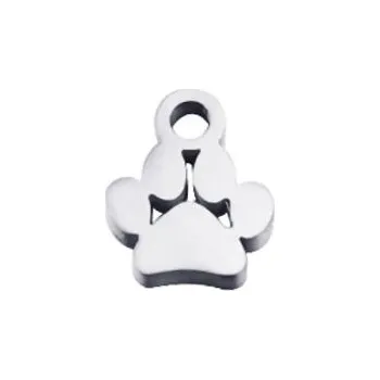 Přívěsek Ocelový přívěsek komponenta - psí tlapička