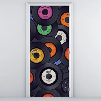Fototapeta LuxusniObrazy.cz Fototapeta na dveře - Hudební gramofonové desky