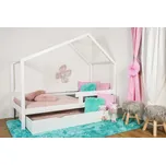 MAXIDO Dětská postel domeček Dita s přistýlkou 200x120 Bílá (Český výrobek)