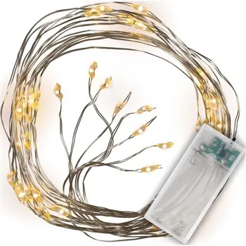 Vánoční světelný řetěz Nexos Trading Mini LED světelný drát 48 LED teplá bílá