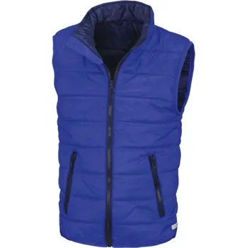 Chlapecká bunda Result Dětská/Junior prošívaná vesta Velikost: 9-10 let, Barva: modrá-námořní modrá