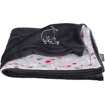 Dětská deka Kaarsgaren Dětská deka šedá rybičky Wellsoft bavlna