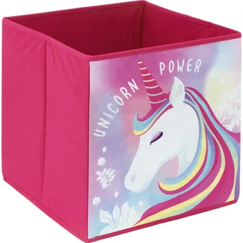 Úložný box ARDITEX Úložný skládací box UNICORN - JEDNOROŽEC růžový 31x31x31