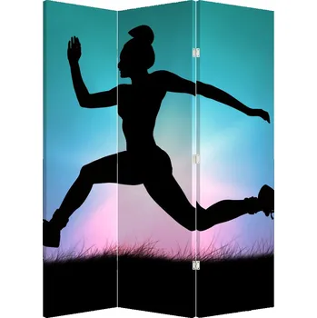Paraván LuxusniObrazy.cz Paraván - Skákající silueta ženy