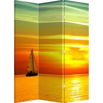 Paraván LuxusniObrazy.cz Paraván - Západ slunce s jachtou