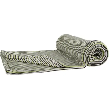 Dětská deka Kaarsgaren Bambusová deka šedo-zelené proužky oboulíc