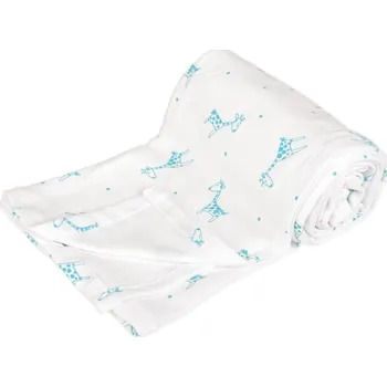 Dětská deka Kaarsgaren Letní deka 70x100cm z biobavlny žirafy aqua
