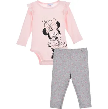 Kojenecké oblečení Růžovo-šedý set body a legínů Minnie Mouse Velikost: 67