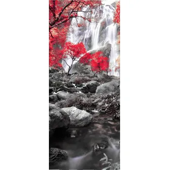 Fototapeta LuxusniObrazy.cz Fototapeta na dveře - Červený kěř s vodopádem