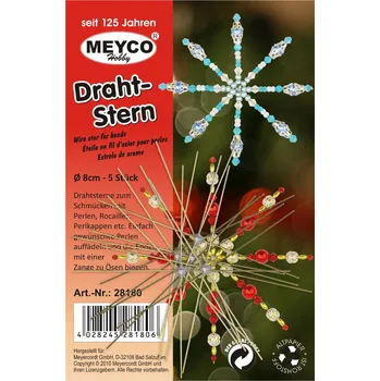 Vánoční dekorace Meyco Drátěné hvězdy na navlékání 8 cm