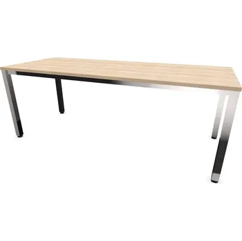 Psací stůl Stůl kancelářský, rovný, podnoží hranaté, lesklé, barva akácie, š x h: 2000 x 800 mm