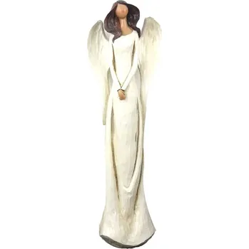 Simply Gift Anděl bílý velký 40cm s patinou