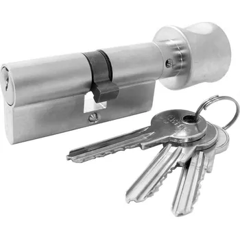 Vložka do dveří Vložka bezpečnostní s knoflíkem Ni 3klíče Star 70S - 45/50K