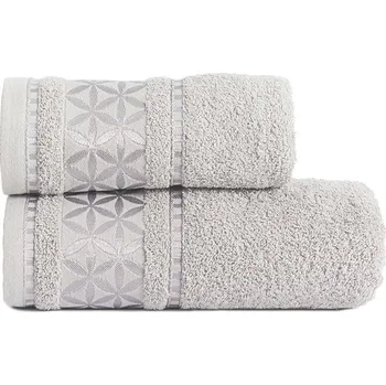 Ručník Bavlněný froté ručník s bordurou PAOLA 50x90 cm stříbrná 450 gr Mybesthome