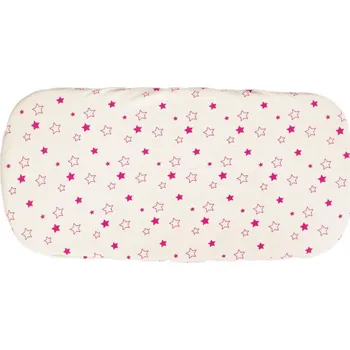 Kočárek Kaarsgaren Bio-bavlněné prostěradlo do kočárku fuchsiové hvězdičky