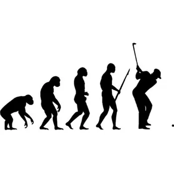 Samolepicí dekorace na vozidlo Golfová samolepka na auto "Evoluce" - ČERNÁ