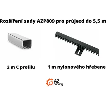 Rozšíření sady AZP809 pro průjezd do 5,5 m (1 m hřebene a 2 m C profilu)