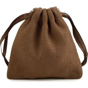 Bavlněný pytlík / sáček 8x8 cm - tmavě hnědá