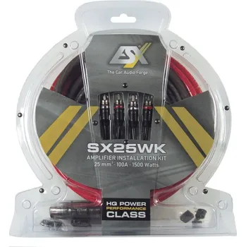 Napájecí kabel Kabelová sada ESX SX25WK ( kabelová sada pro instalaci zesilovače ESX SX25WK kabel 25 qmm do odběru 100A )