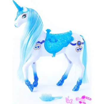 Figurka Rappa 199354 Česací kůň se zvukem a světlem modrý/bílý