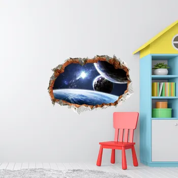 Samolepící dekorace Samolepka na zeď "Vesmír" 70x50 cm