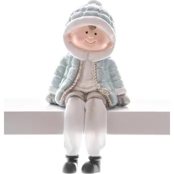 Vánoční dekorace Postavička MagicHome Vánoce, Chlapeček, polyresin, 11x8x13 cm