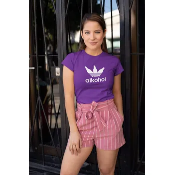 Dámské tričko Dámské tričko s lahvemi Barva: Fialová, Velikost: L