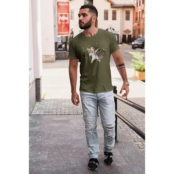 Pánské tričko Pánské tričko Dabujúci unicorn Barva: Khaki, Velikost: 4XL