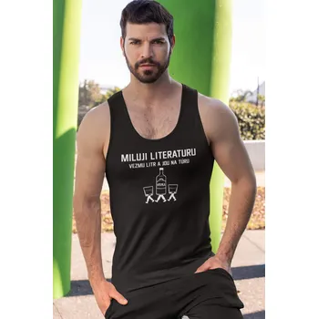 Pánské tílko Pánské tílko Miluji literaturu Barva: Černá, Velikost: L