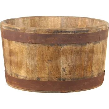 Květináč Dřevěné retro vědro / obal na květináč - Ø 30*17cm
