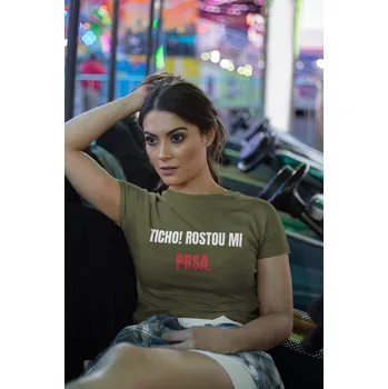 Dámské oblečení Dámské tričko Prsa Barva: Khaki, Velikost: XS