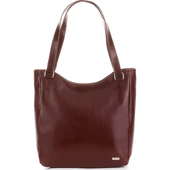 Kabelka Paolo Peruzzi Velká kožená taška na rameno PAOLO PERUZZI; hnědá