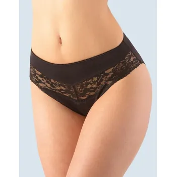 Kalhotky Gina Výhodné balení 5 kusů - Klasické kalhotky s krajkou 10121P Barva/Velikost: černá / XS/S